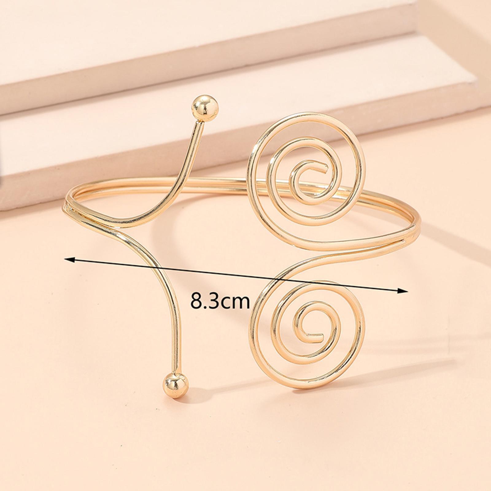 Leaf Feather Arm Bracelet Chain for Women Girls Open Upper Arm Bangle Armlet