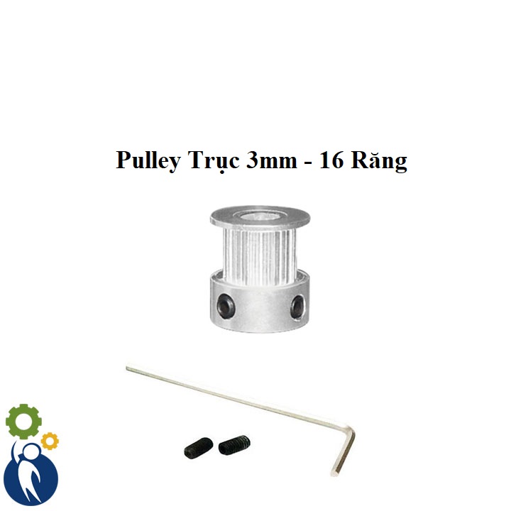 Buly, Puly, Pulley Trục 3mm - 16 Răng, sử dụng với dây đai 2GT-6mm