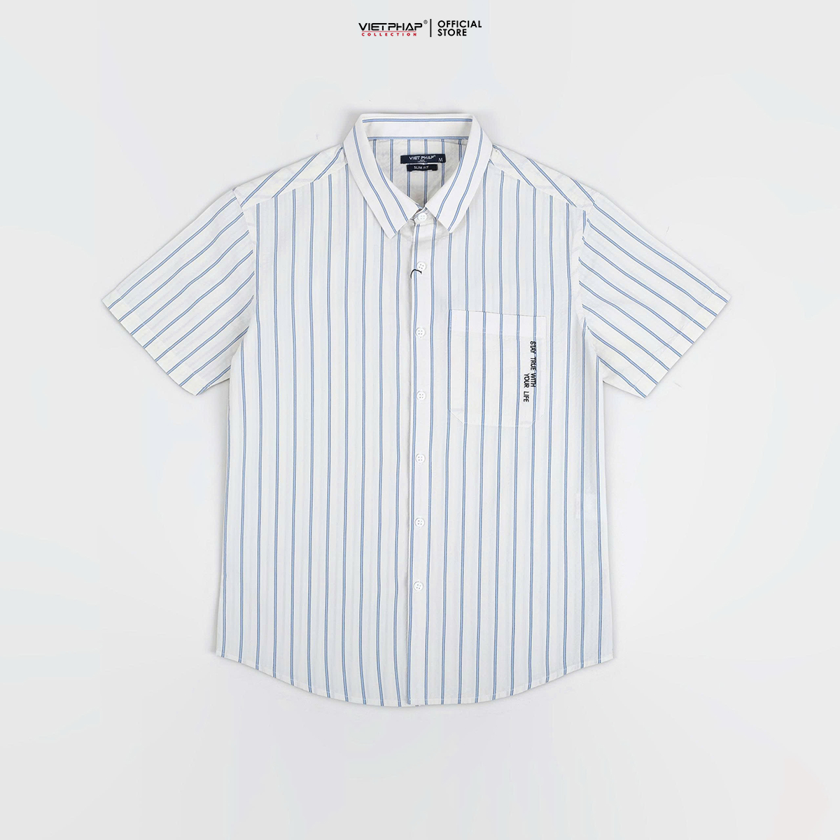 Áo Sơ Mi Nam Ngắn Tay VIỆT PHÁP/  Form Regular, Chất liệu Cotton Cao Cấp thoáng mát, thấm hút mồ hôi 2004