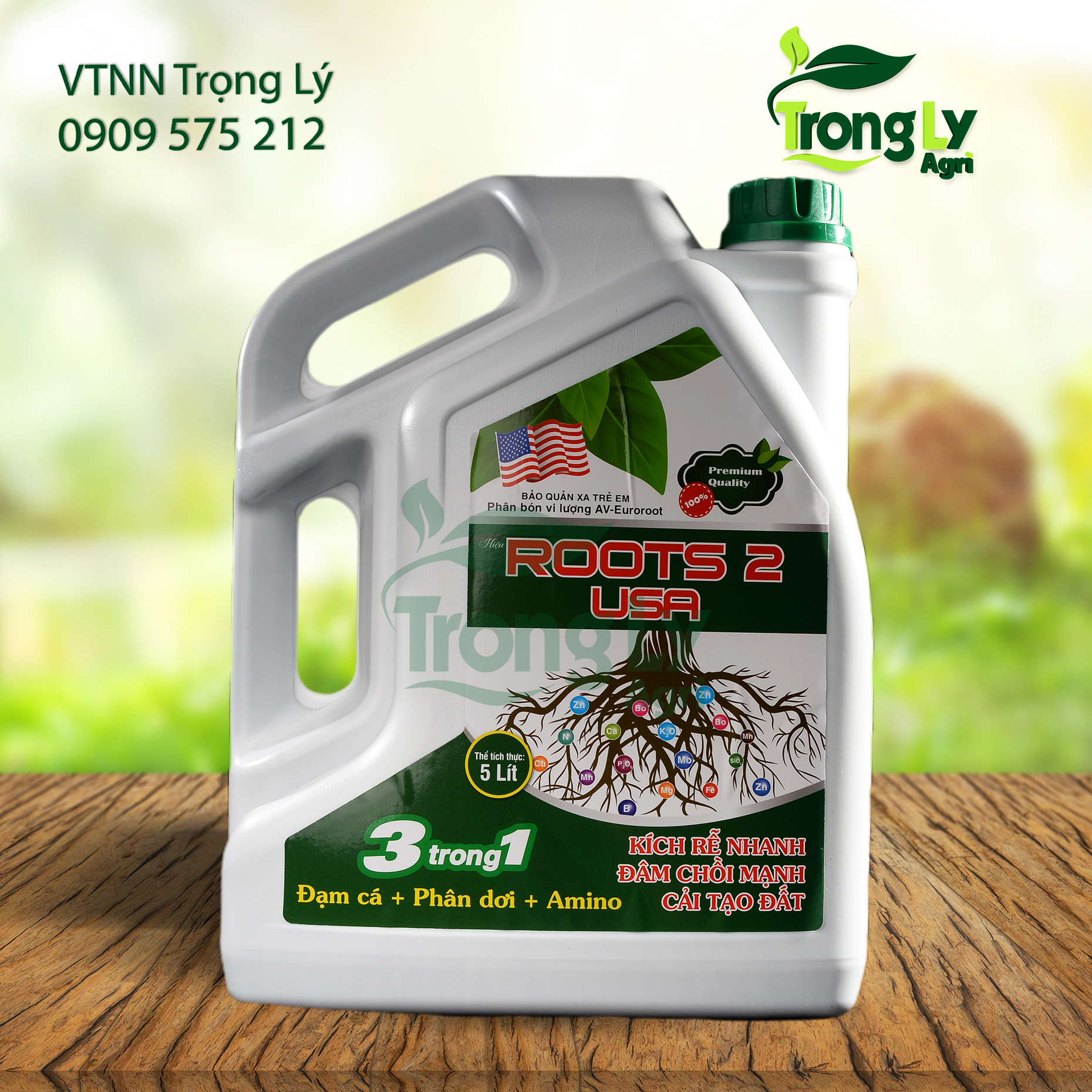 ROOTS 2 USA - 3 TRONG 1 - Bén rễ cực nhanh – Kích rễ cực mạnh, Dày lá, xanh cây, mập đọt