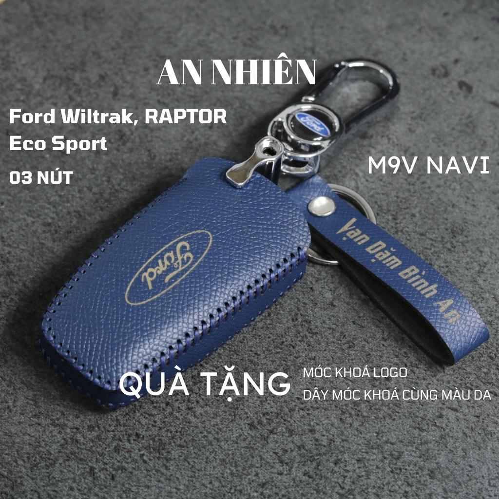 Bao da dành cho chìa khóa Ford Raptor, Bao da dành cho chìa khóa ô tô Ford Eco Sport, Ford Wild Track,Da bò thật, Khâu thủ công 9