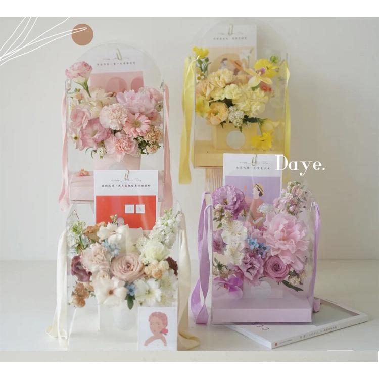 TÚI HỘP CẮM HOA, QUÀ TẶNG - Túi giấy mica đựng hoa phong cách Hàn Quốc