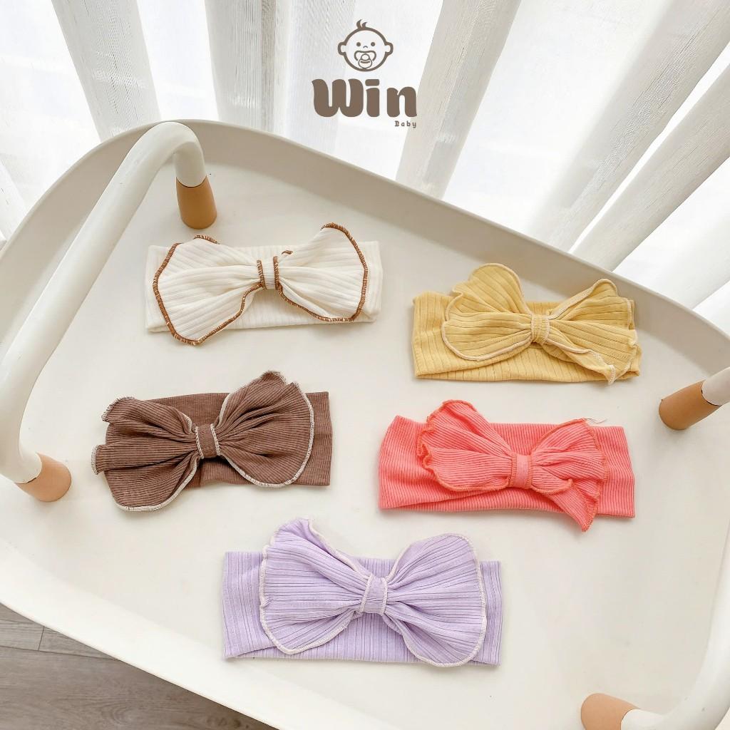 Turban Băng Đô Nơ Chất Thun Mềm Mịn Cho Bé Gái 0-12 tháng