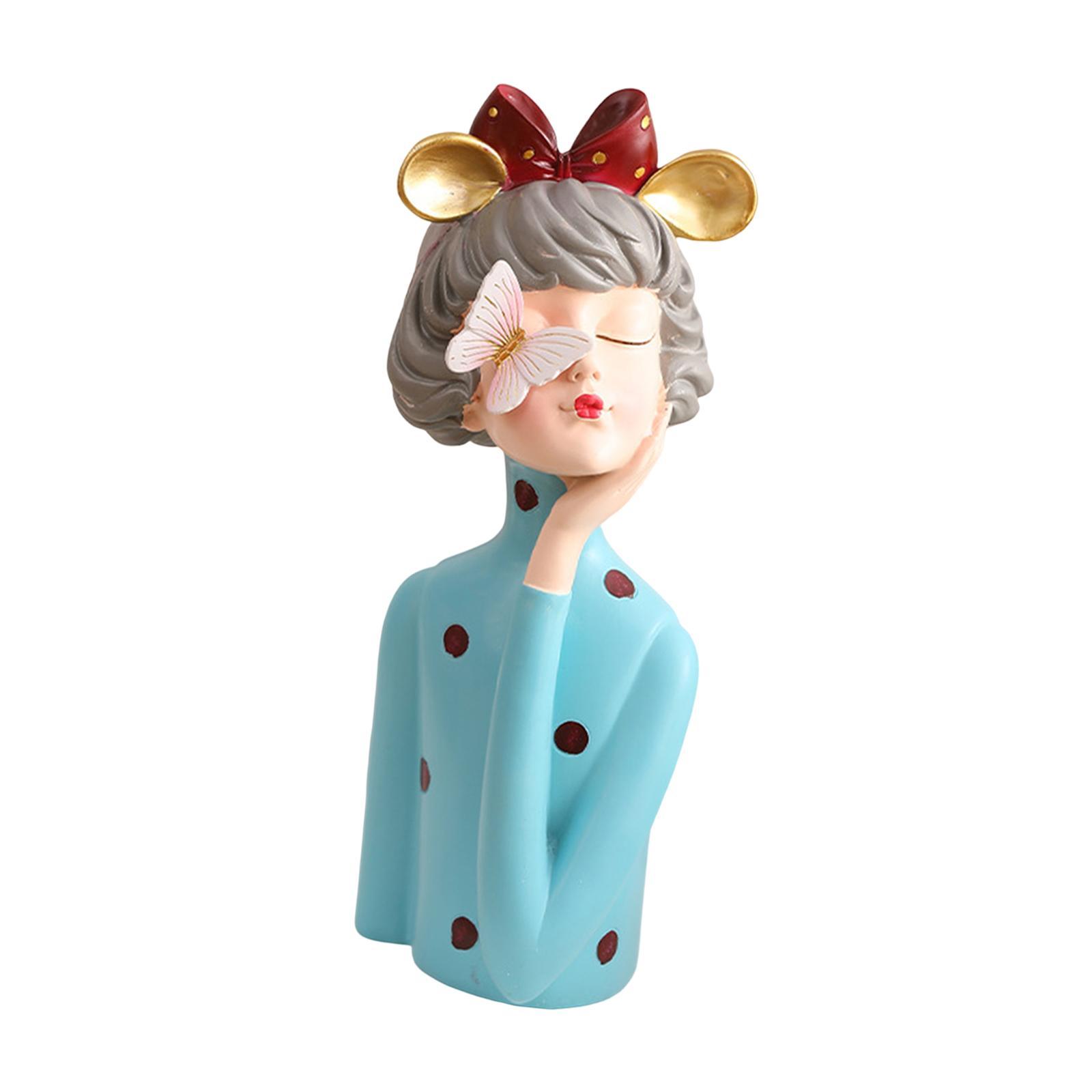 Girl Statue Home Decor Decorative Object Girl Figurine for Desk Office Porch
