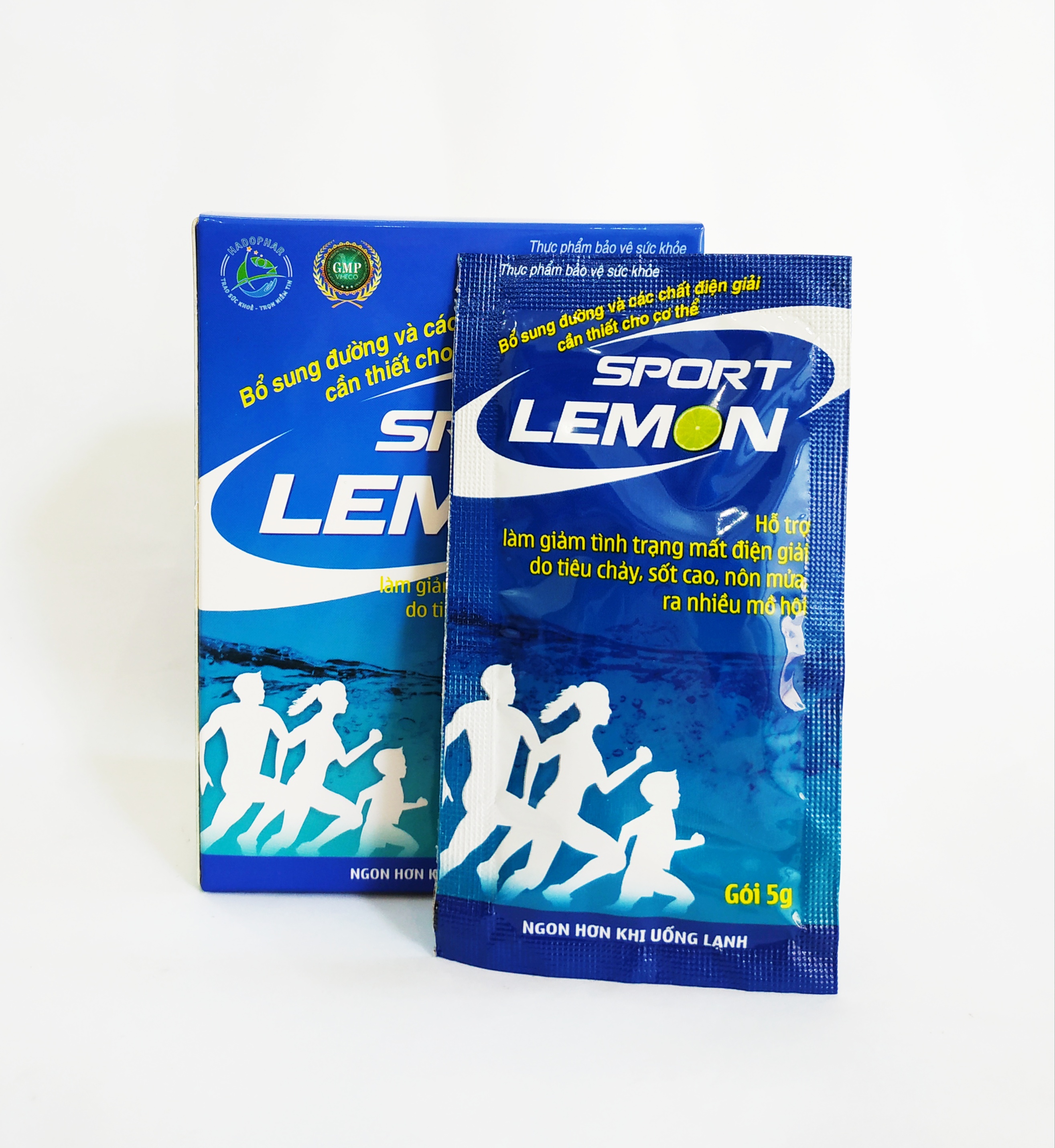 ORESOL LEMON VỊ CHANH TƯƠI - BỘT PHA NƯỚC UỐNG VÀ BÙ CHẤT ĐIỆN GIẢI SPORT LEMON VỊ CHANH – 1 HỘP 5 GÓI – MỖI GÓI PHA 500ML NƯỚC (NGON HƠN KHI UỐNG LẠNH)