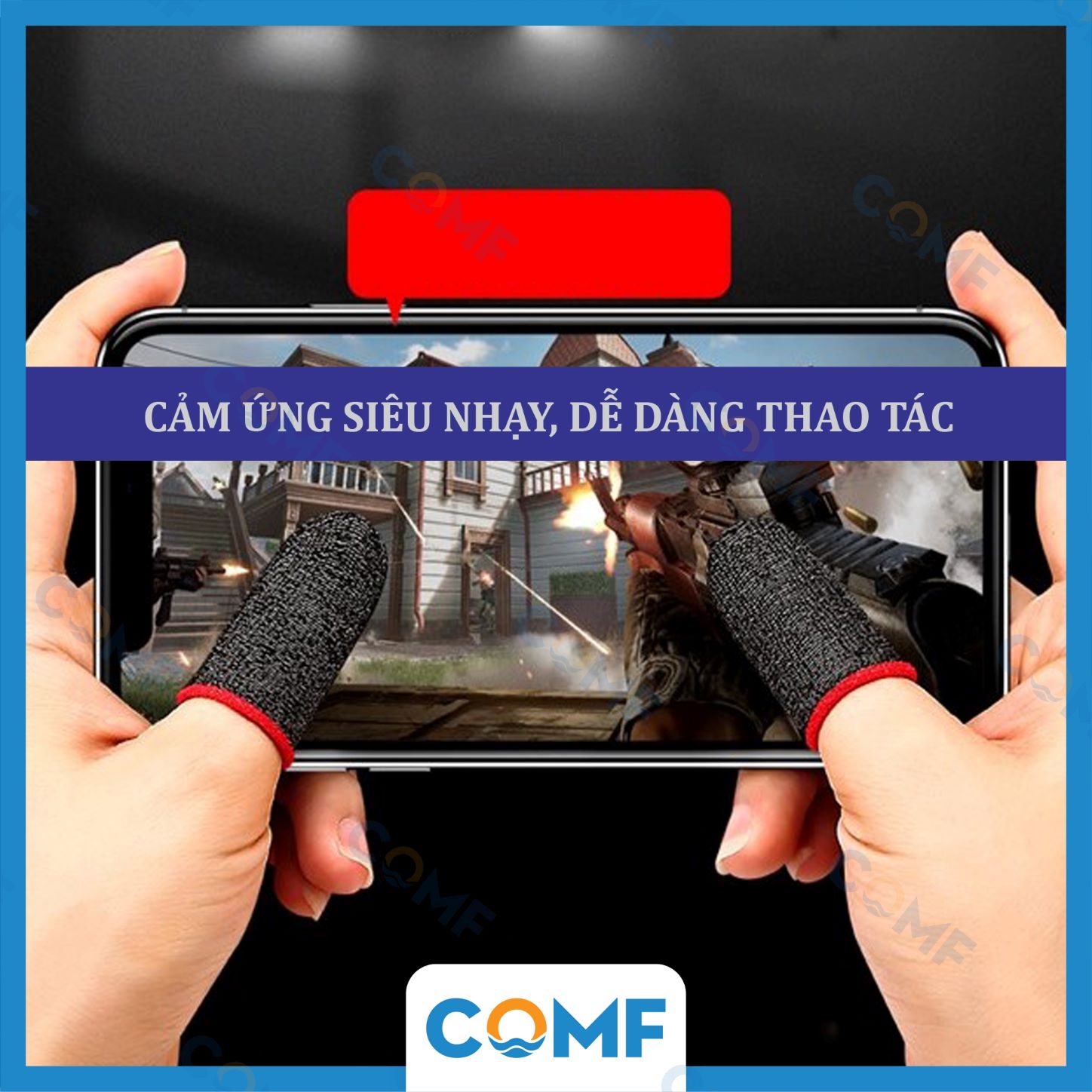 Găng Tay Chơi Game Trên Điện Thoại COMF Sợi Bạc Công Nghệ Dệt 24 Kim - Hàng Chính Hãng