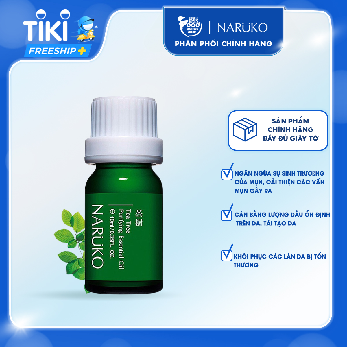 Tinh Dầu Tràm Trà Hỗ Trợ Giảm Mụn Naruko Tea Tree Purifying Essential Oil