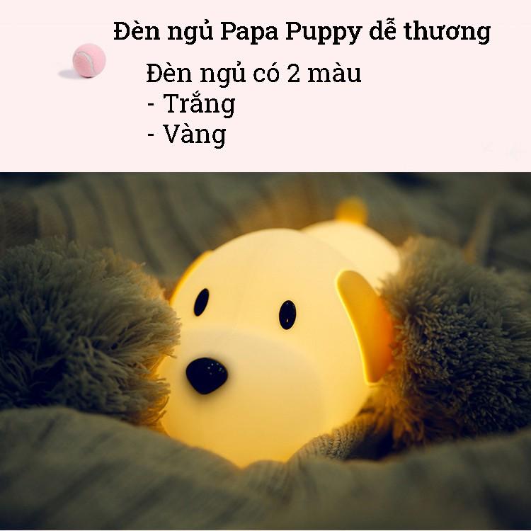 Đèn ngủ silicon chú chó Papa Puppy dễ thương nhiều màu sắc