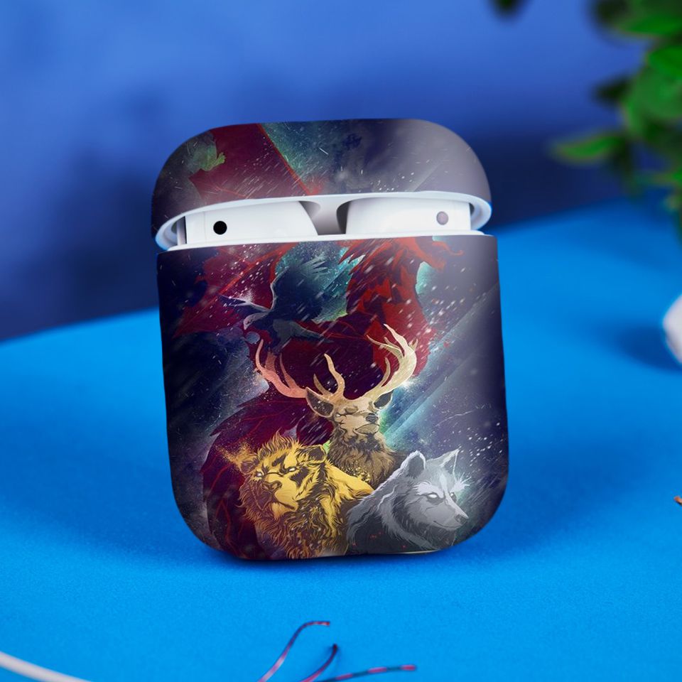 Miếng dán skin chống bẩn cho tai nghe AirPods in hình Game Of Throne - 005 (bản không dây 1 và 2)