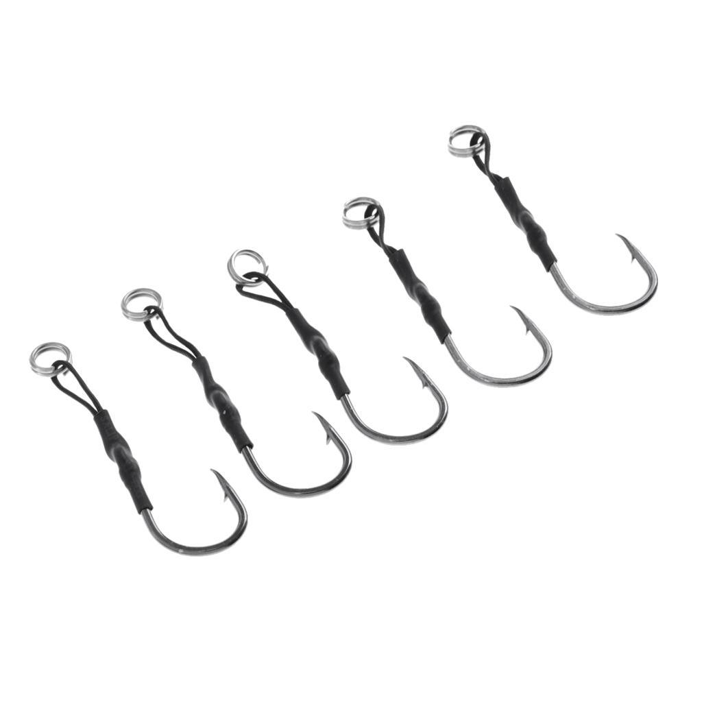 5pcs Assist Hook Jig Fishing Hook Lead Fish Hooks Multi-size