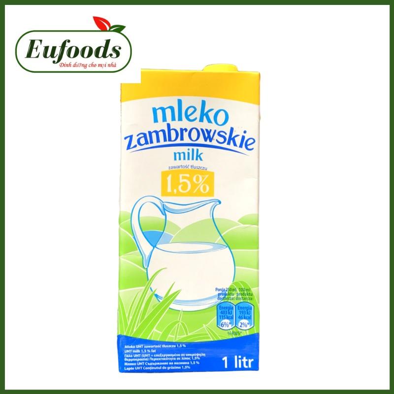 Hộp Sữa Tươi 1L Mleko Zambrowskie 1.5% Béo