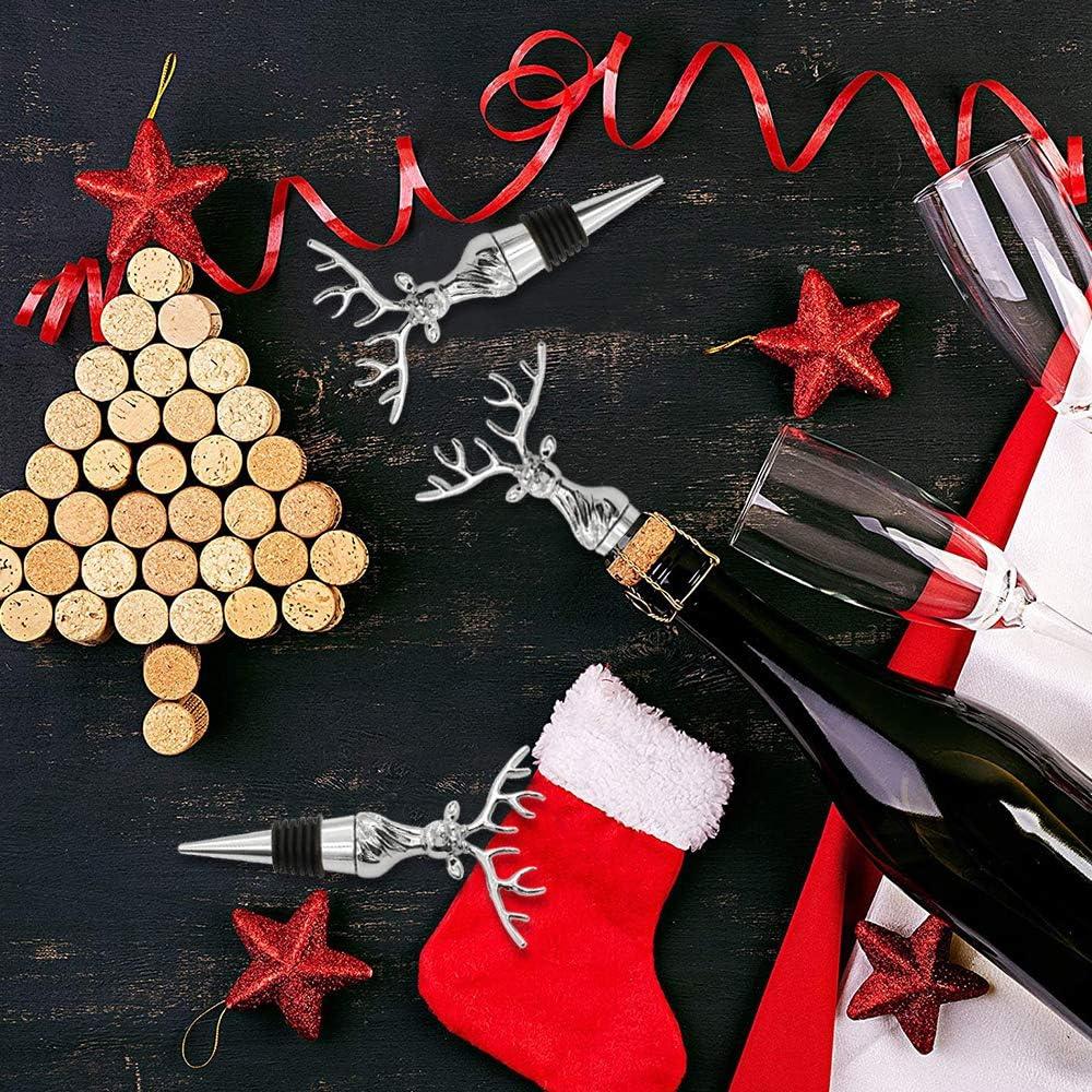 Nút Bịt Chai Hình Đầu Hươu - Nút Bịt Chai Rượu, Nút Tiết Kiệm Rượu Có Thể Tái Sử Dụng Mới Lạ, Nút Nút Nút Rượu Sâm Banh Giáng Sinh Để Niêm Phong Rượu Đã Mở