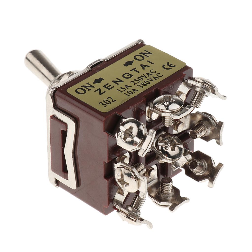 Chuyển đổi Công Tắc, Bật 3PDT 2 Vị Trí 9 Chân, AC 250V 15A / 380V, 10A