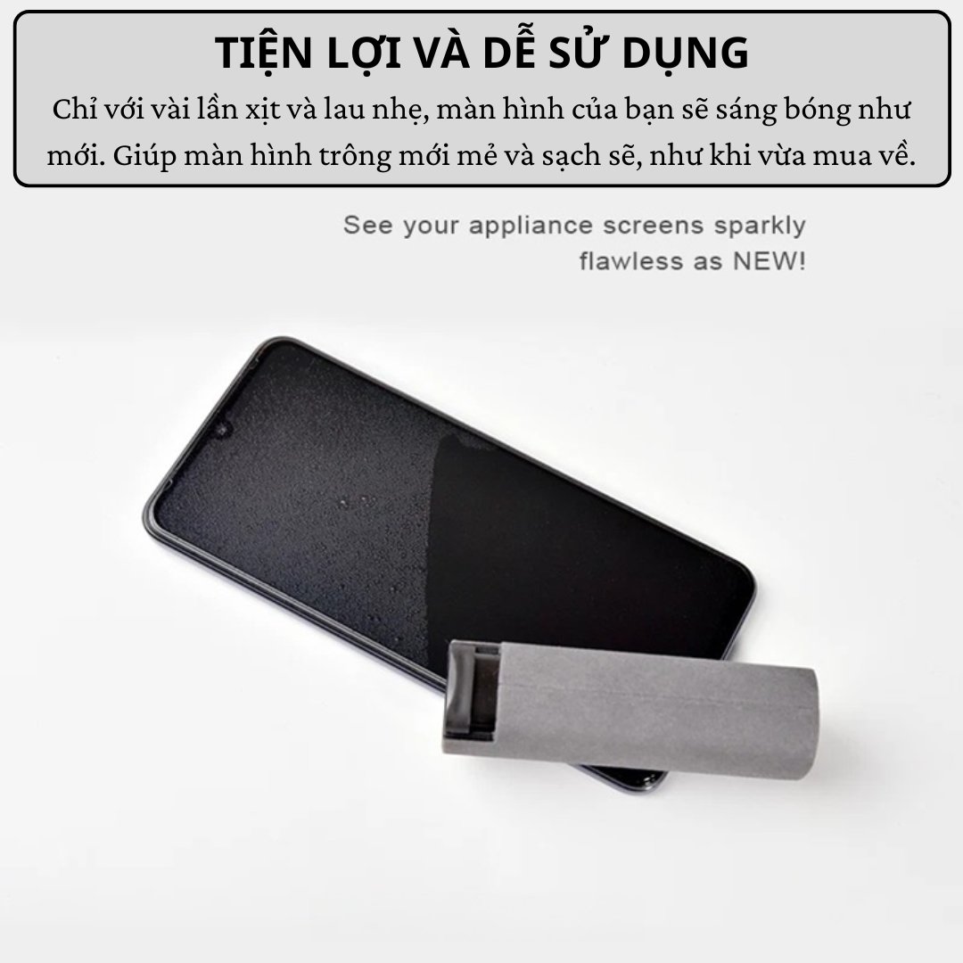 Bộ Vệ Sinh Màn Hình iPhone, macbook HOTCASE All In One Portable Cleaner Có Dung Dịch Diệt Khuẩn Và Cán Lau Siêu Sạch - Hàng nhập khẩu