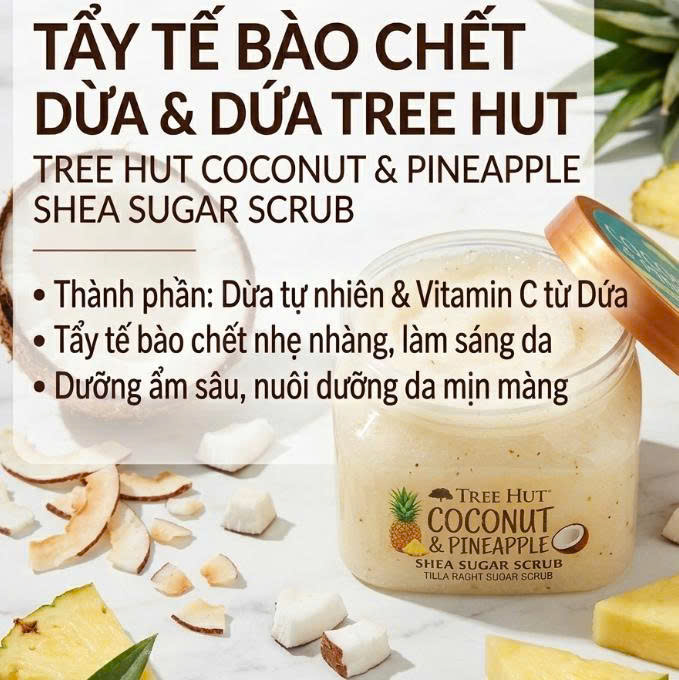 Tẩy Tế Bào Chết Cơ Thể Tree Hut Hạt Dưa Hấu Dưỡng Ẩm Tăng Collagen Hàng Chính Hãng Mỹ 255g