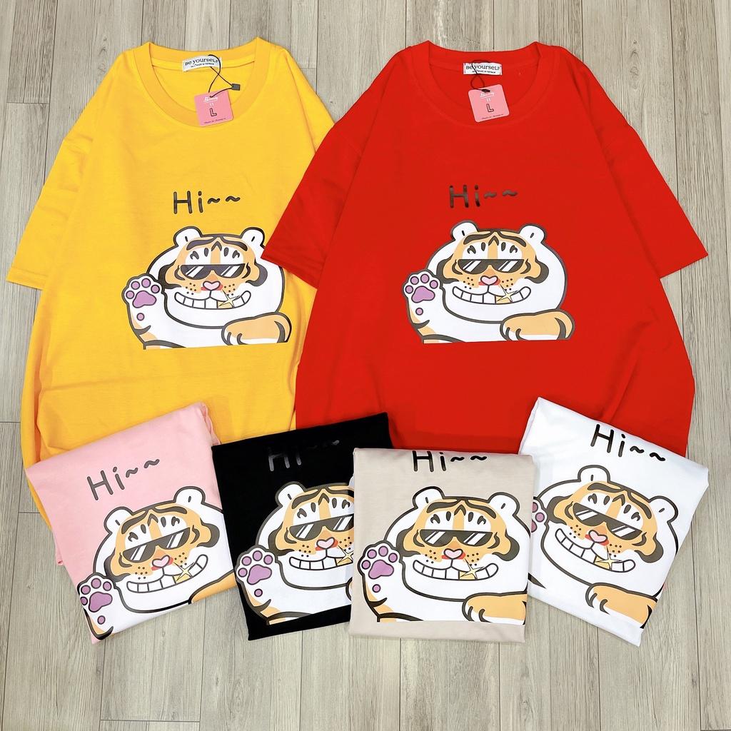 Áo Thun Tay Ngắn Unisex Đủ Size M L XL - CỌP HI ĐEO KÍNH RĂNG KIM CƯƠNG