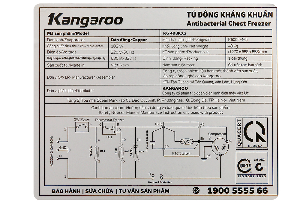 Tủ đông Kangaroo 327 lít KG498KX2