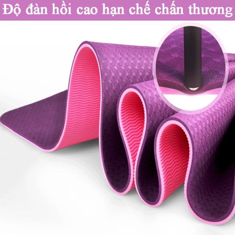 Thảm tập YOGA, GYM 8mm,6mm. Chống trượt tập thể dục tpe 2 lớp không mùi,Độ dày chuẩn Loại 1, Giảm Chấn Thương Khi Tập