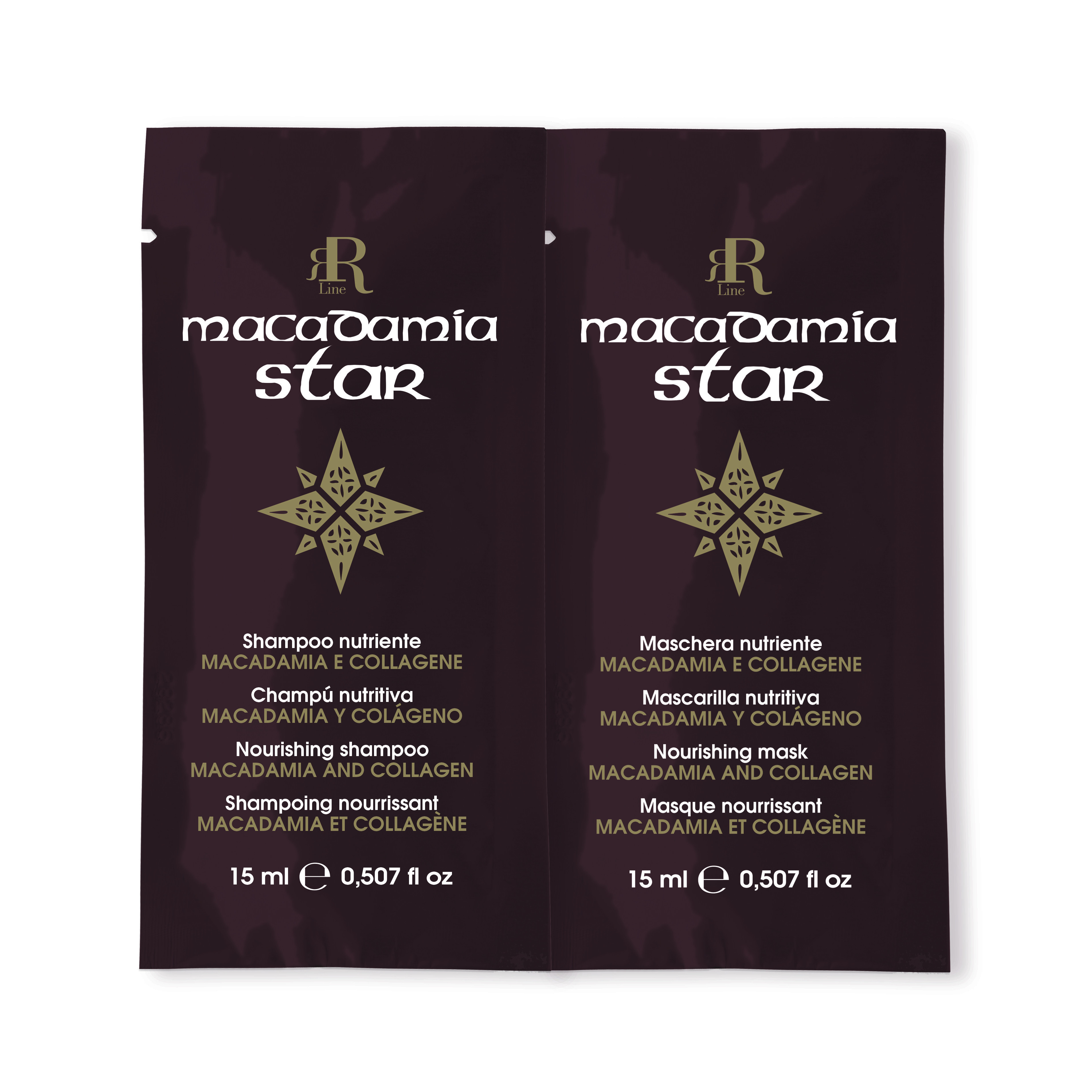 Combo 2 gói dầu gội xả phục hồi tóc hư tổn RRline Macadamia Star 30ml