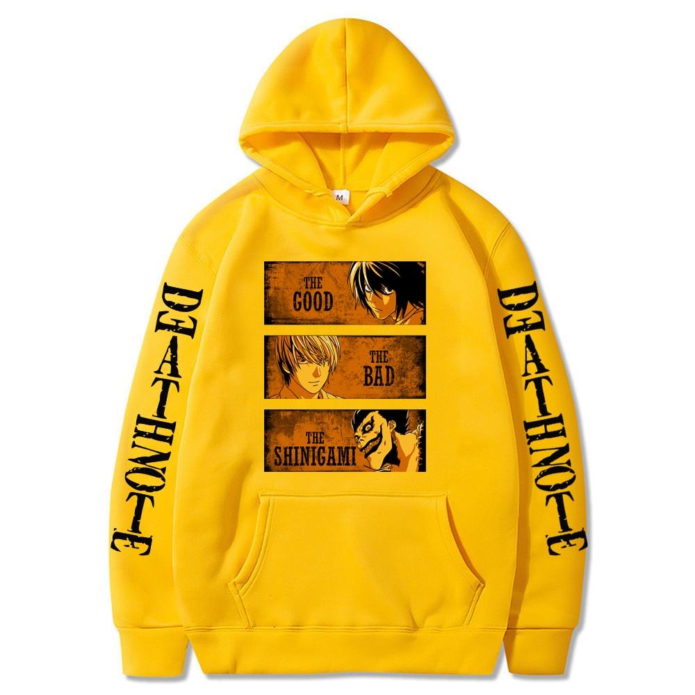 HOT Áo Hoodie Họa Tiết Hoạt Hình Death Note Kira L Ryuk Phong Cách Harajuku Cá Tính Cho Nam Nữ