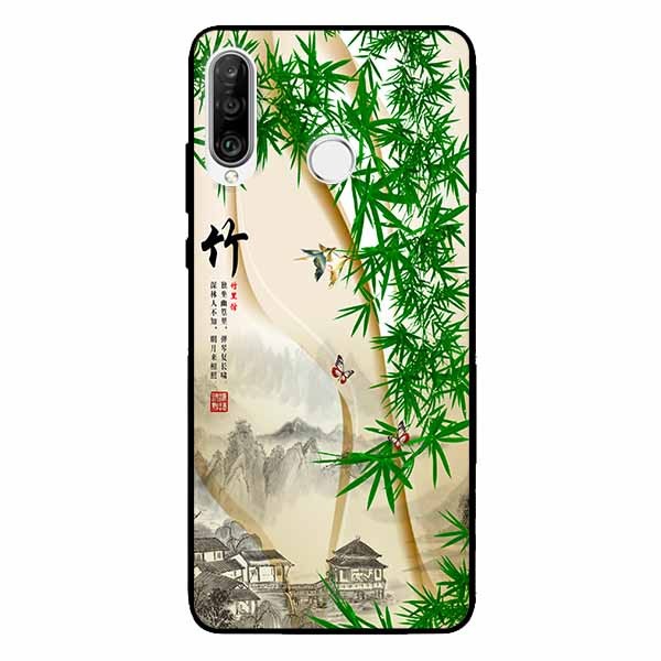 Ốp lưng in cho Huawei P30 Lite Tranh Làng Tre