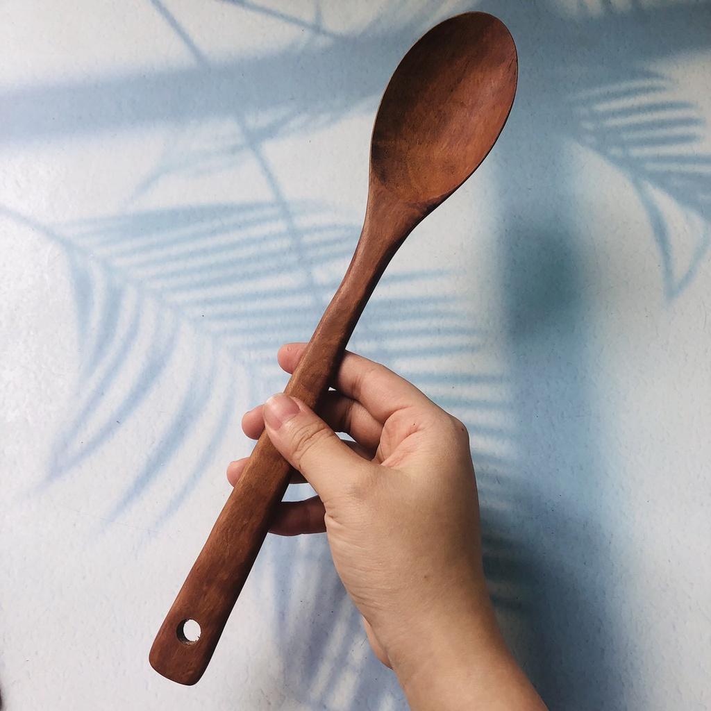 MUÔI SẠN XÀO Gỗ Nhãn 30x5 cm, Muôi Gỗ Tự Nhiên, Nấu Canh, Xào Nấu Thức Ăn An Toàn Cho Sức Khẻ, Phụ Kiện Nhà Bếp