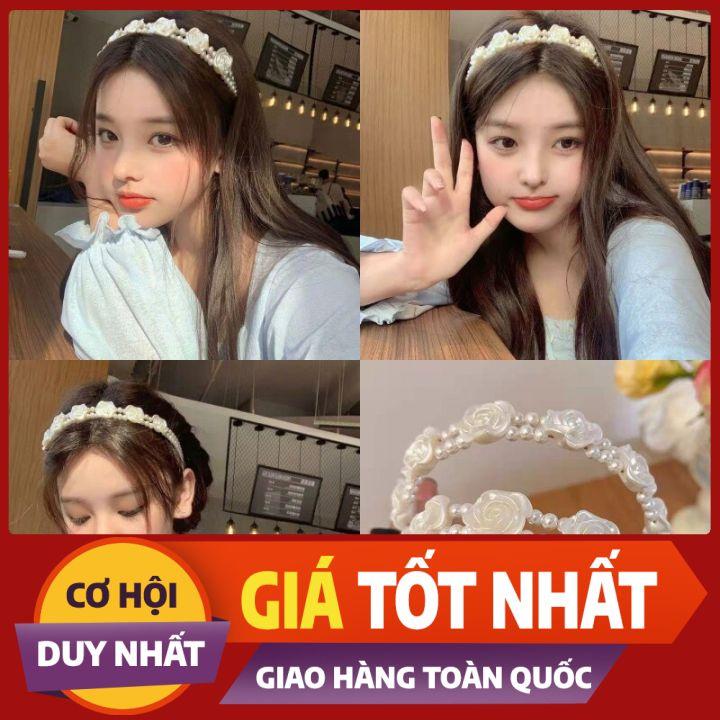 Cài tóc ngọc đan xen hoa hồng thanh lịch dịu dàng - Nunam shop