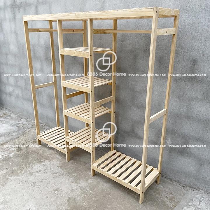 Kệ treo quần áo 3 ngăn Decor homstay, phòng khách sạn, trang trí, cửa hàng shop quần áo