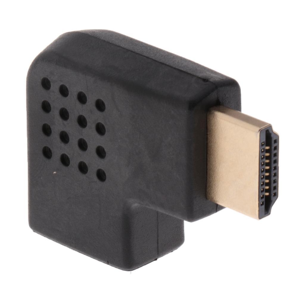 Port 90 Degree Male to Female Vertical Flat Adapter Black