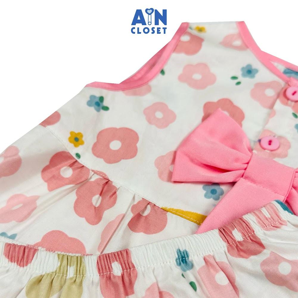 Bộ quần áo Ngắn bé gái họa tiết Hoa Hồng Nơ cotton - AICDBGOLF1PP - AIN Closet