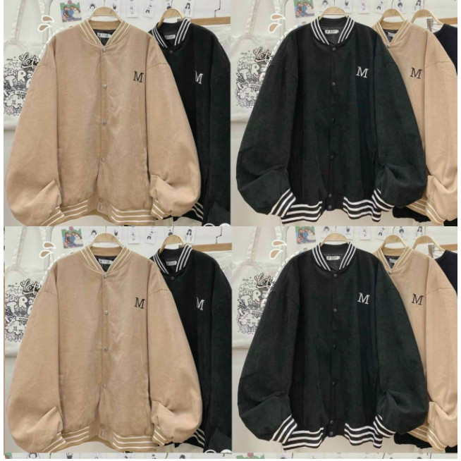 Áo khoác cardigan thun nỉ ngoại logo chữ M unisex siêu cute