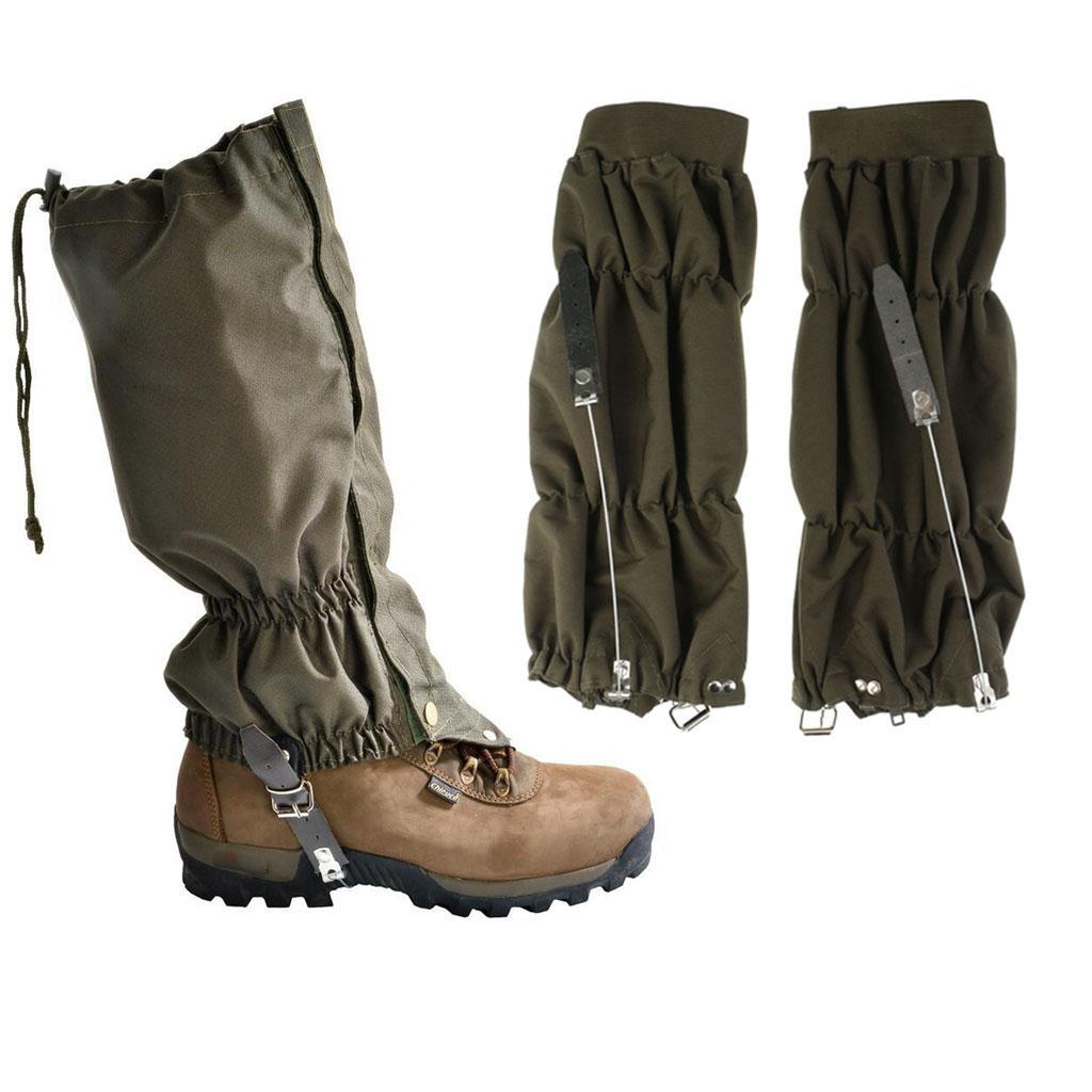 Two Pairs of Waterproof Breathable Snow High Leg Gaiters for Outdoor Walking Hiking Fishing Hunting Trimming Grass