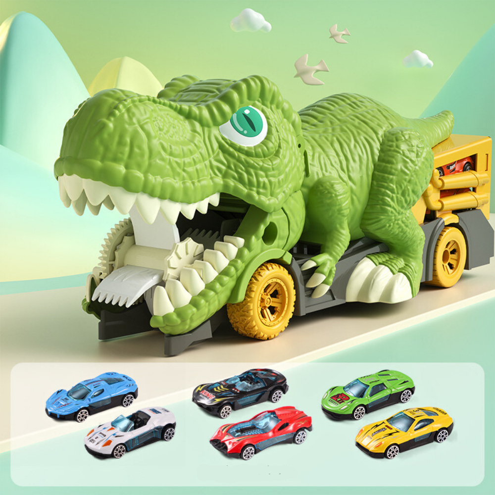 Xe ô tô đồ chơi cho bé mô hình khủng long nuốt xe con mẫu mới hộp đẹp, quà tặng sinh nhật cho bé trai