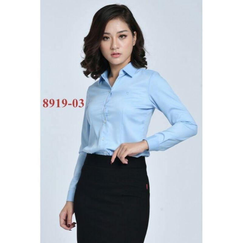 Áo thái hoà xanh sợi tre 8919-03