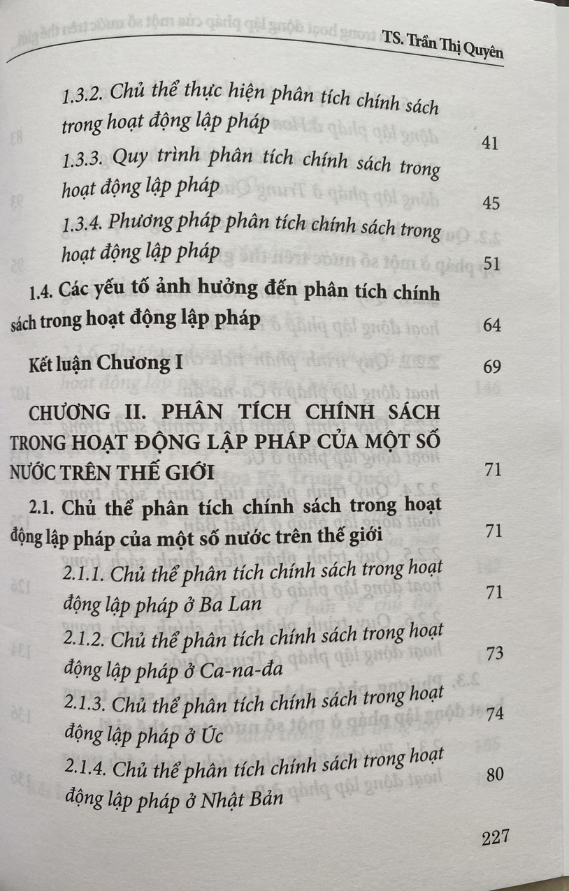 Phân tích chính sách trong hoạt động lập pháp của một số nước trên thế giới và kinh nghiệm đối với Việt Nam hiện nay