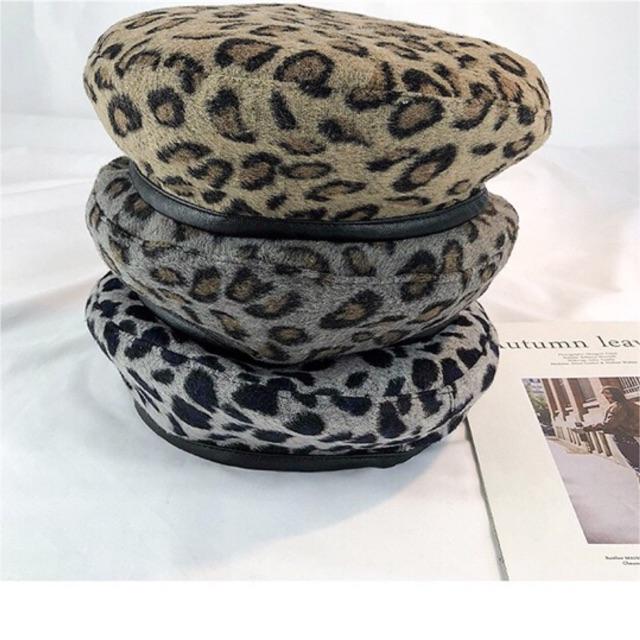 Mũ beret hoạ tiết da beo phong cách hàn quốc - Khăn turban