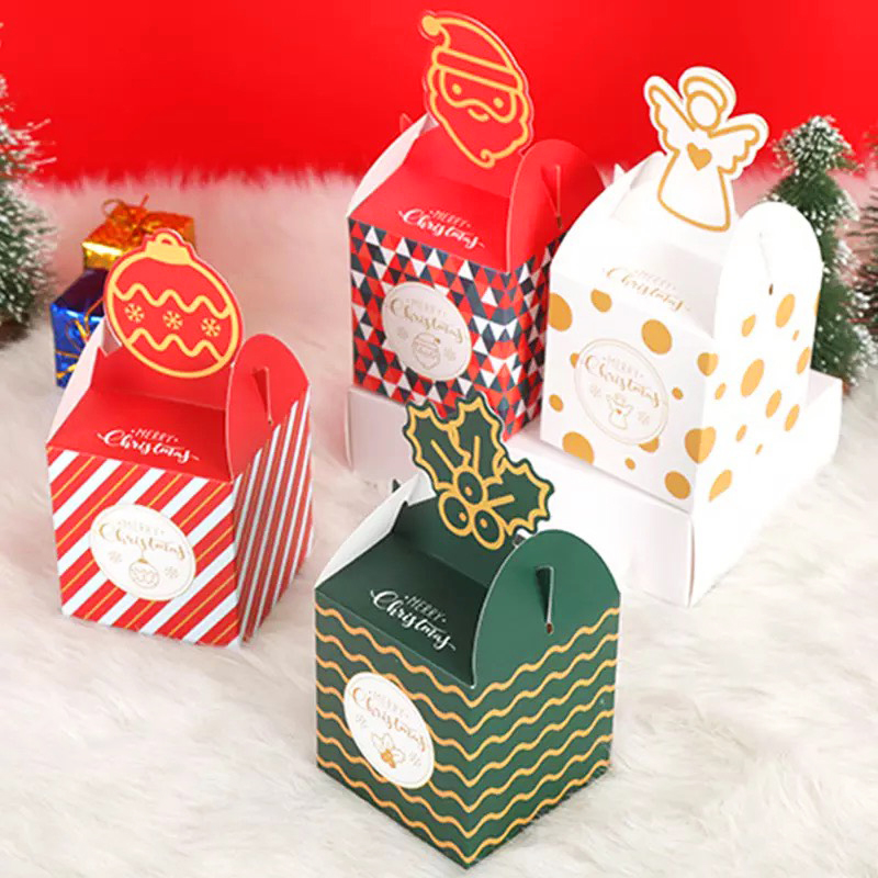 Hộp quà Noel, Hộp quà giấy Giáng Sinh nắp hộp hình 3D nhiều màu sắc tươi sáng đáng yêu – SG011