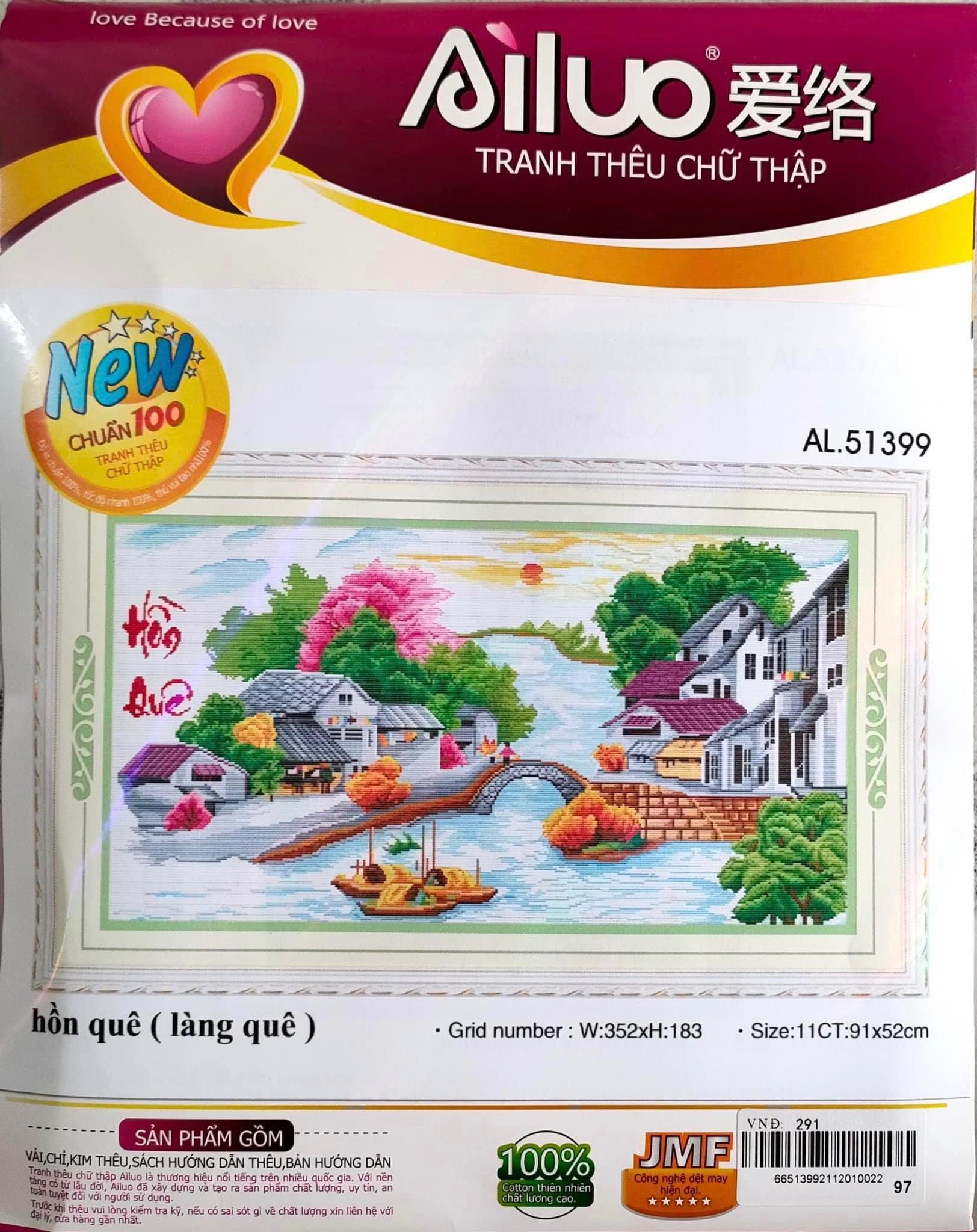 Tranh thêu chữ thập Hồn quê AL51399