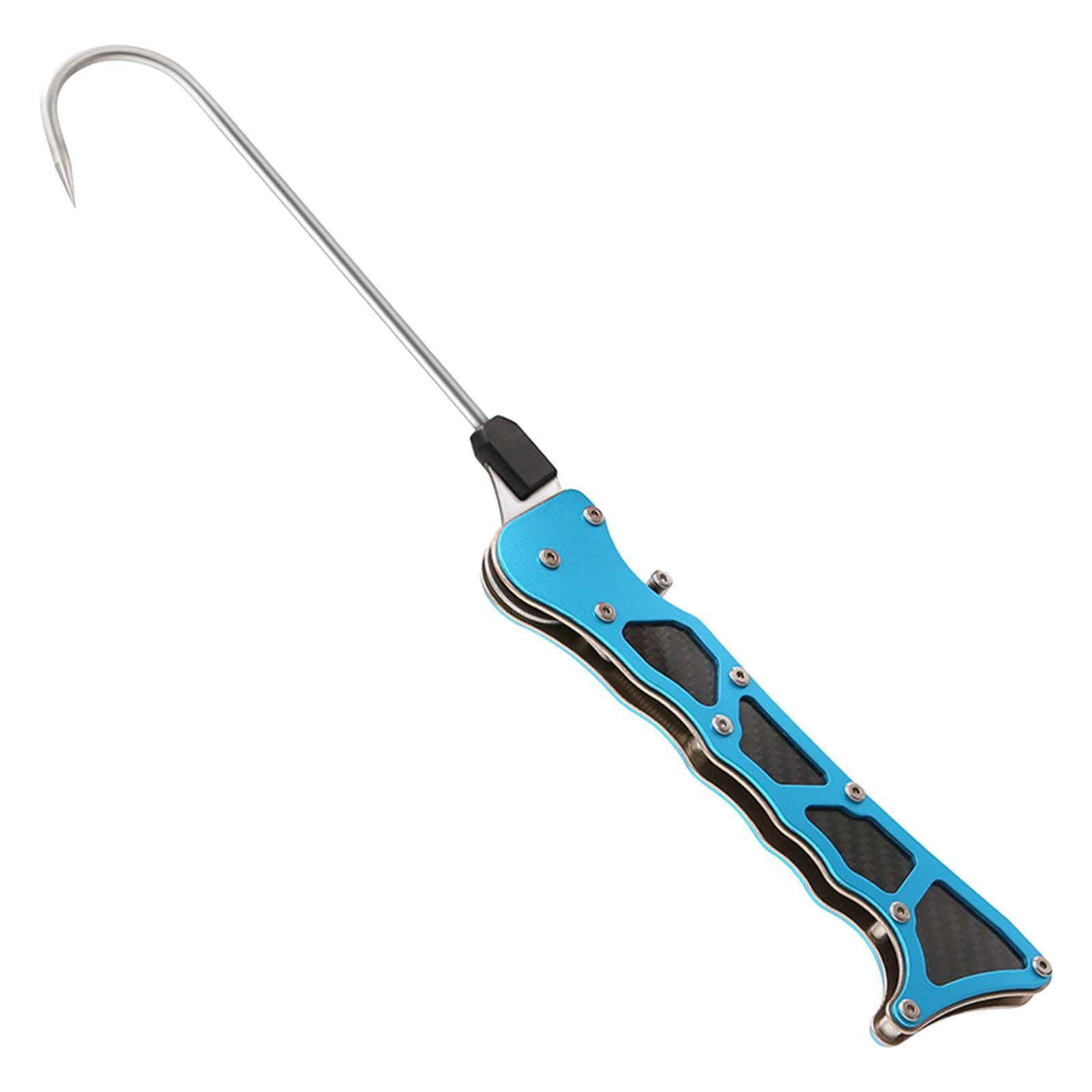 Fishing Gaff Fish Gripper Foldable with Spear Hooks Fish Lip Gripper Fishing Grip Tool