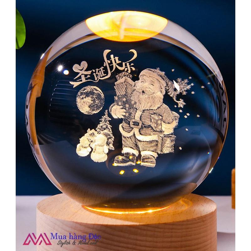 Bộ Quà Tặng Giáng Sinh 2022 Quả Cầu Pha Lê 3D LED Noen Mẫu 2