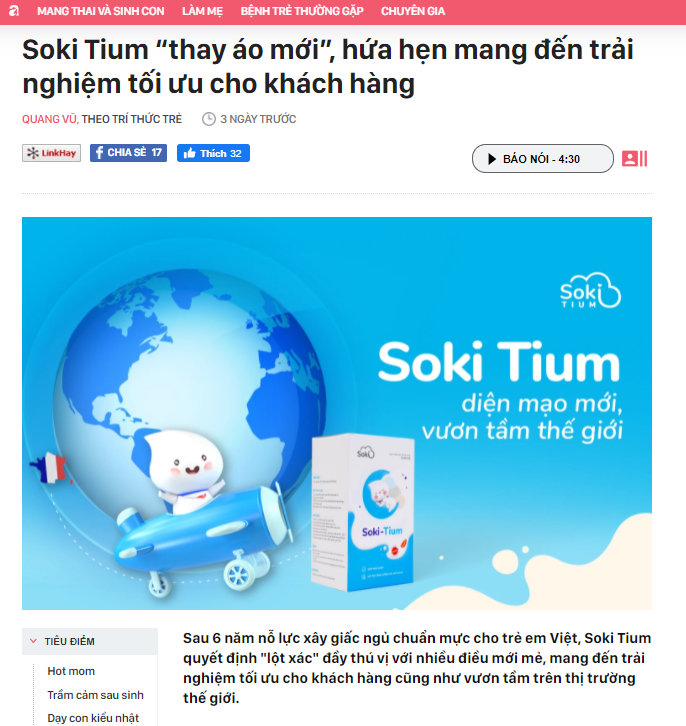 Soki Tium - Sản phẩm giúp con ngủ ngon, sâu giấc