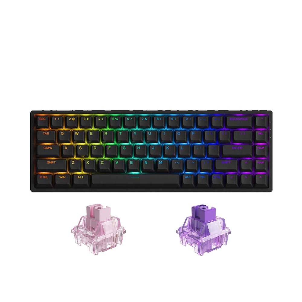 Bàn phím cơ AKKO 3068 v2 RGB – Black/White (Foam tiêu âm / Hotswap / AKKO CS Jelly switch) - Hàng chính hãng