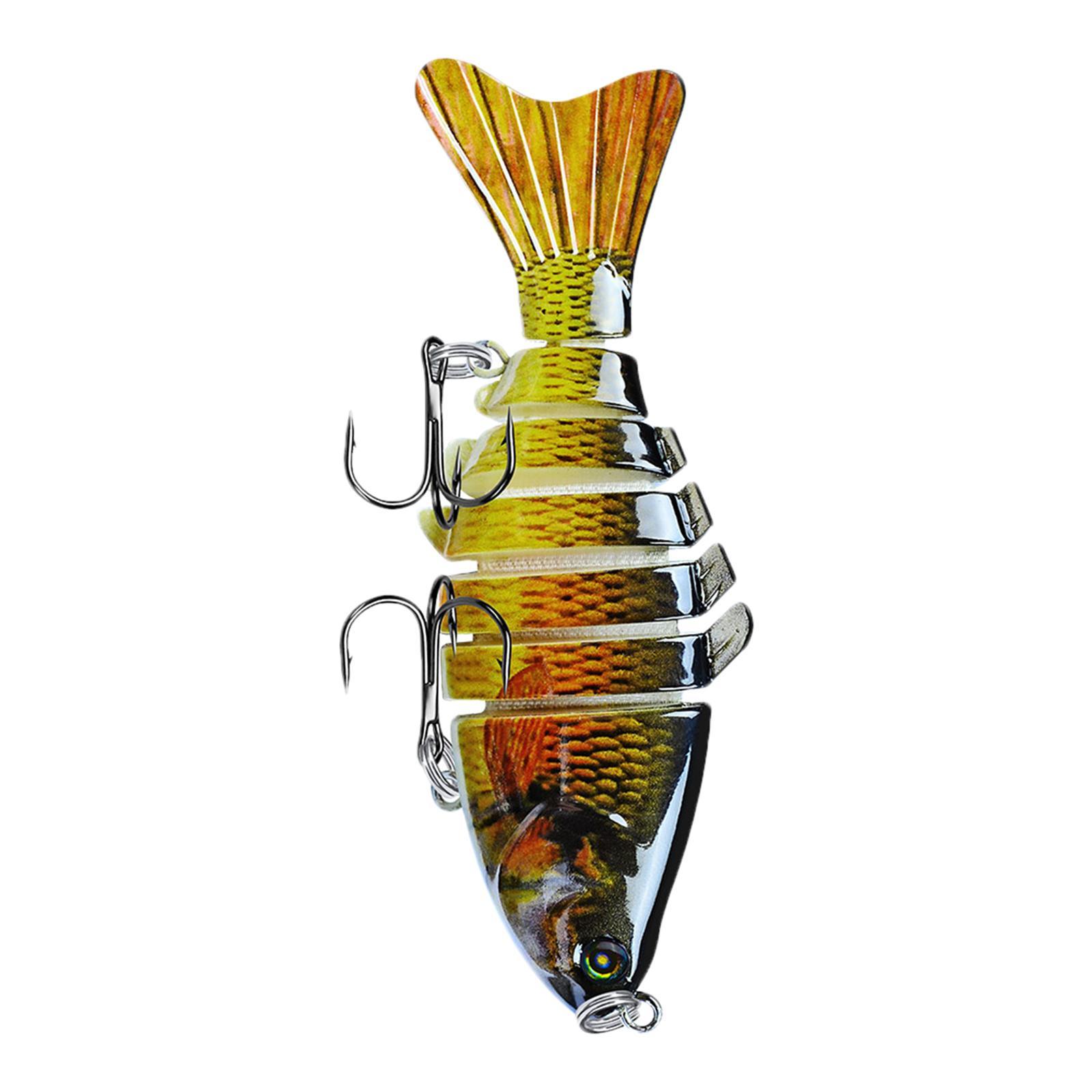3.9inch Fishing Lures Bass Lures Crankbait Hard Lure Artificial Fish Multi Jointed Swim Baits for Yellow Perch, Fishing Gift ,Bass ,Black Fish