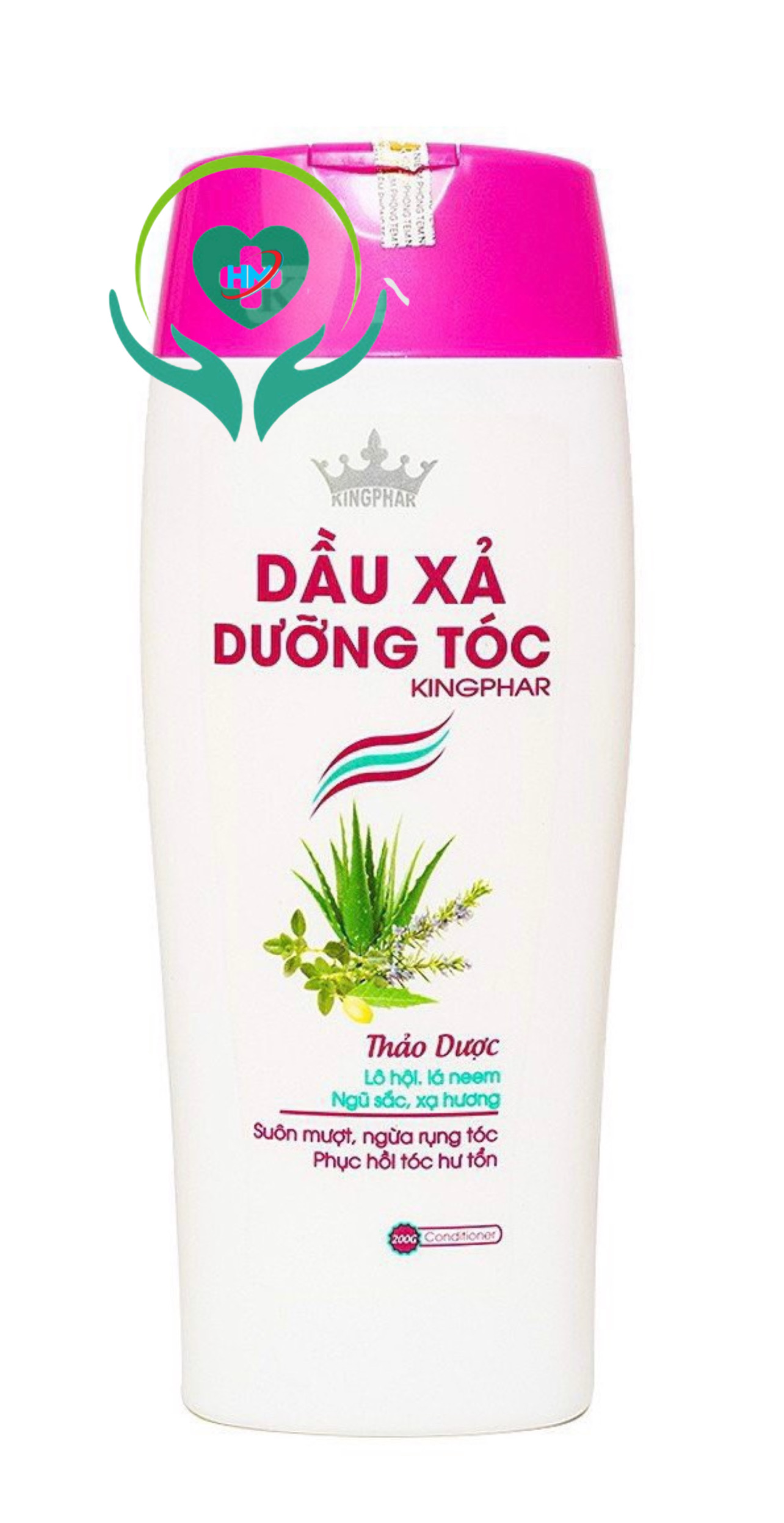 Dầu xả dưỡng tóc thảo dược Kingphar, chai 200ml, phục hồi và bảo vệ tóc