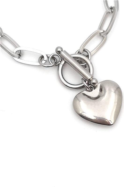 Vòng tay lắc tay xích mix trái tim cá tính