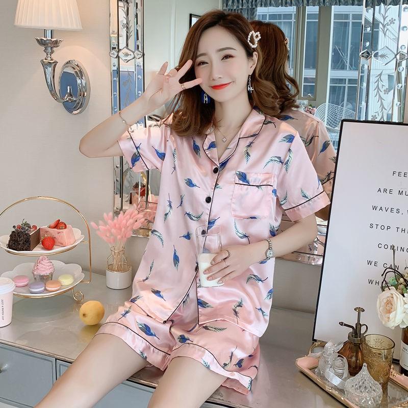 Bộ ngủ pijama lụa satin tay ngắn quần đùi- đồ ngủ pijama-bộ mặc nhà