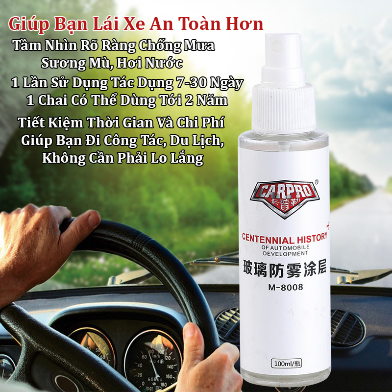 Chai Xịt NANO Chống Mờ Bám Hơi Nước Kính Chiếu Hậu Xe Máy Ô Tô ( Kính Nhà Tắm Kính Đeo Kính Mũ Bảo Hiểm Gương )