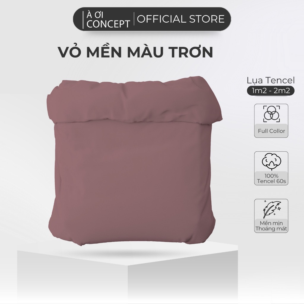 Vỏ Mền Lồng Ruột Lụa Tencel Hàn Quốc Cao Cấp Màu Trơn Nhiều Màu Kích Thước 1M6 Đến 2M4