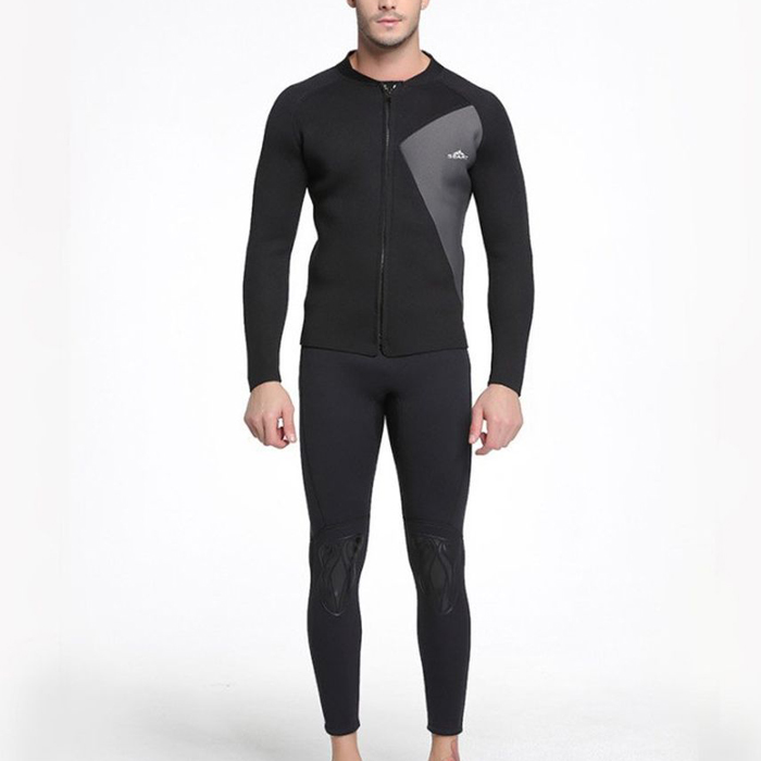 Men's 3mm Neoprene Long Sleeve Wetsuit Coat Thick Surf Snorkeling Top Diving Jacket