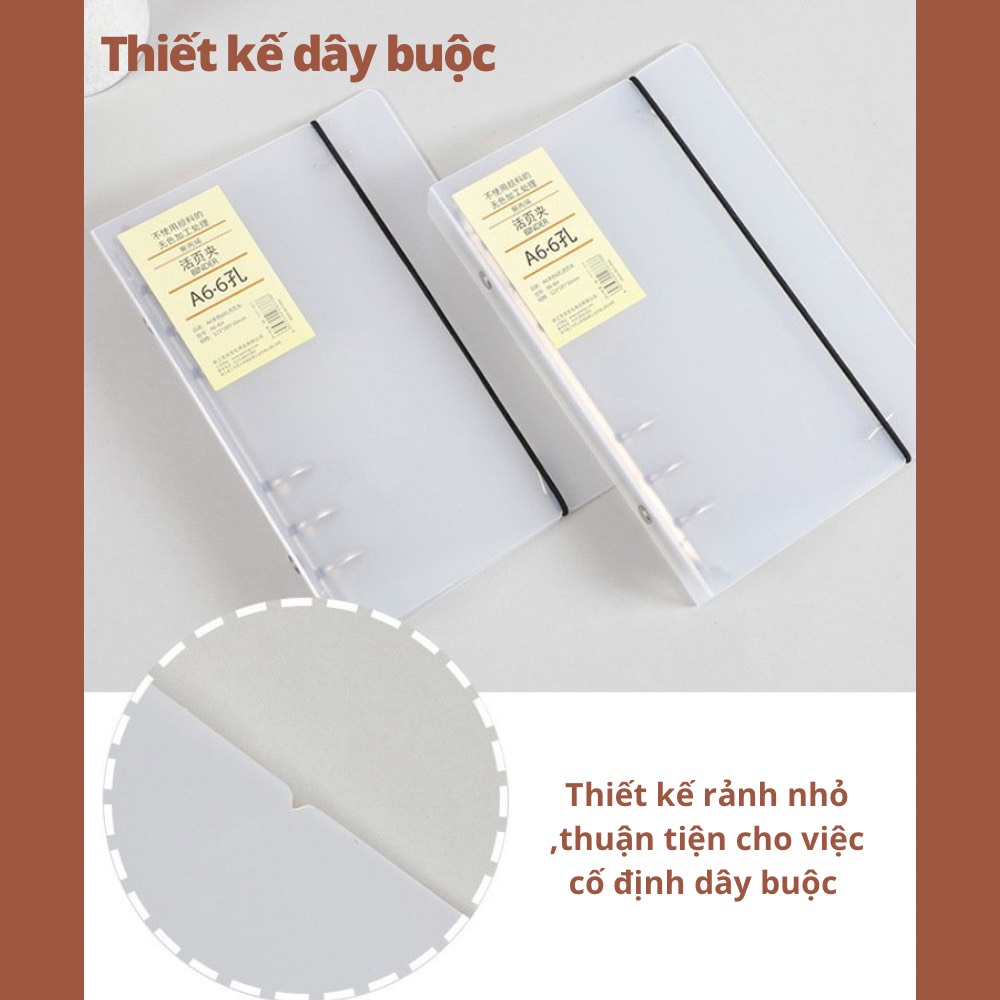Bìa sổ tay bìa nhựa / Bìa gáy còng có thể thay lõi, ruột sổ nhiều size A5-B5-A4